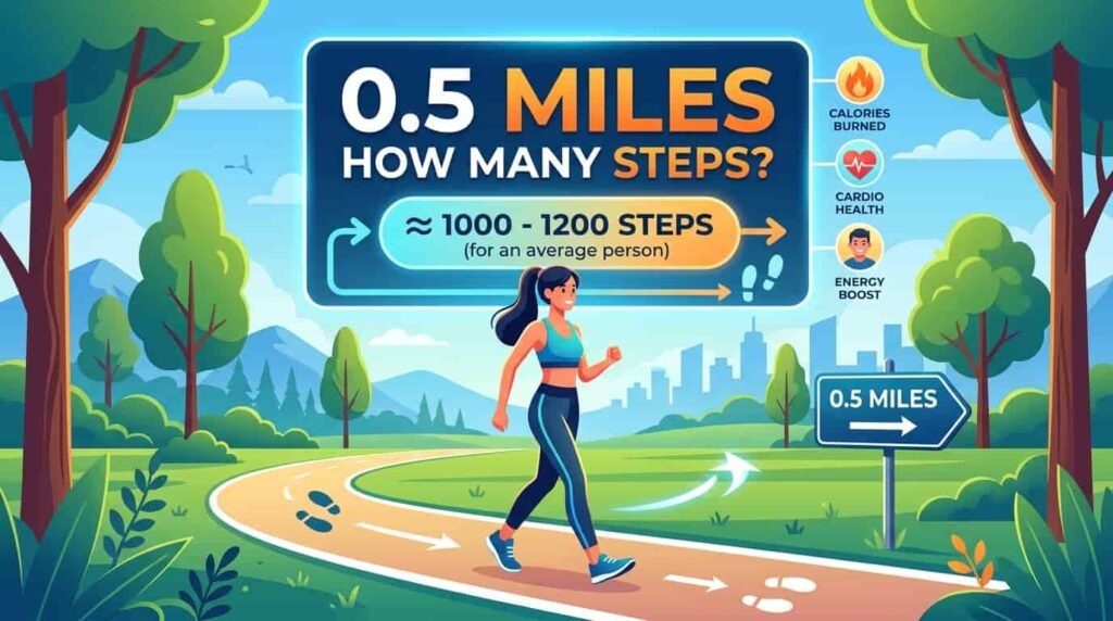 0.5 miles how many steps​ image