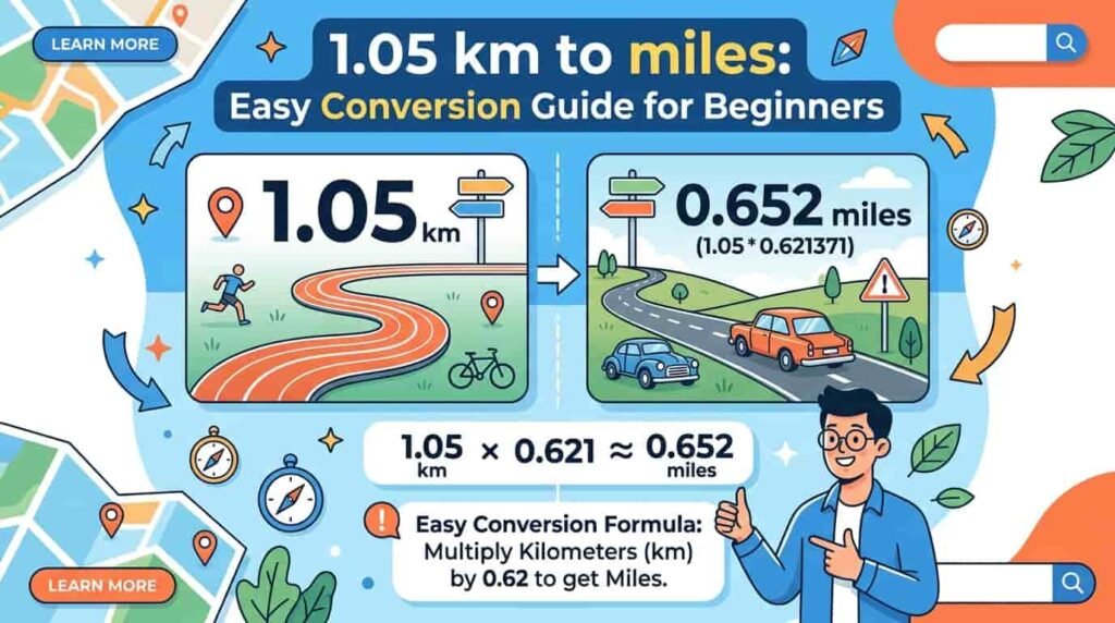 1.05 km to miles​ image