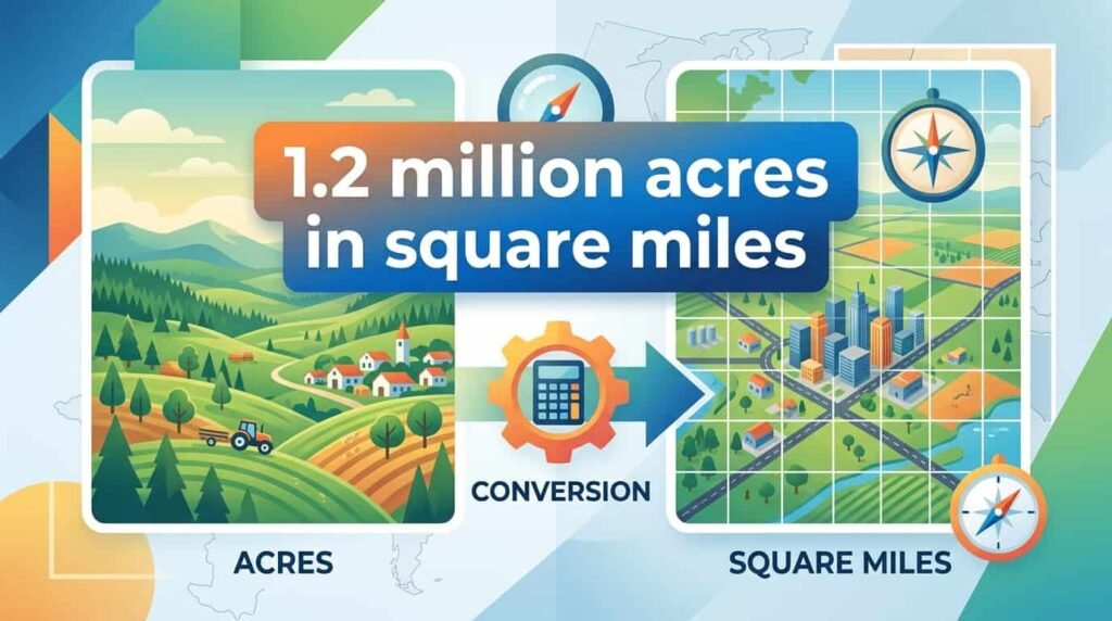1.2 million acres in square miles​ image
