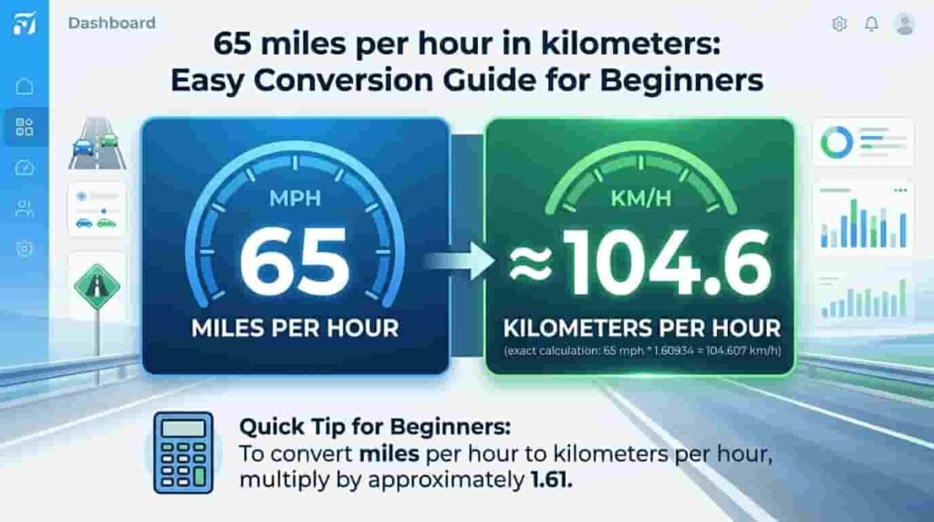 65 miles per hour in kilometers​ image
