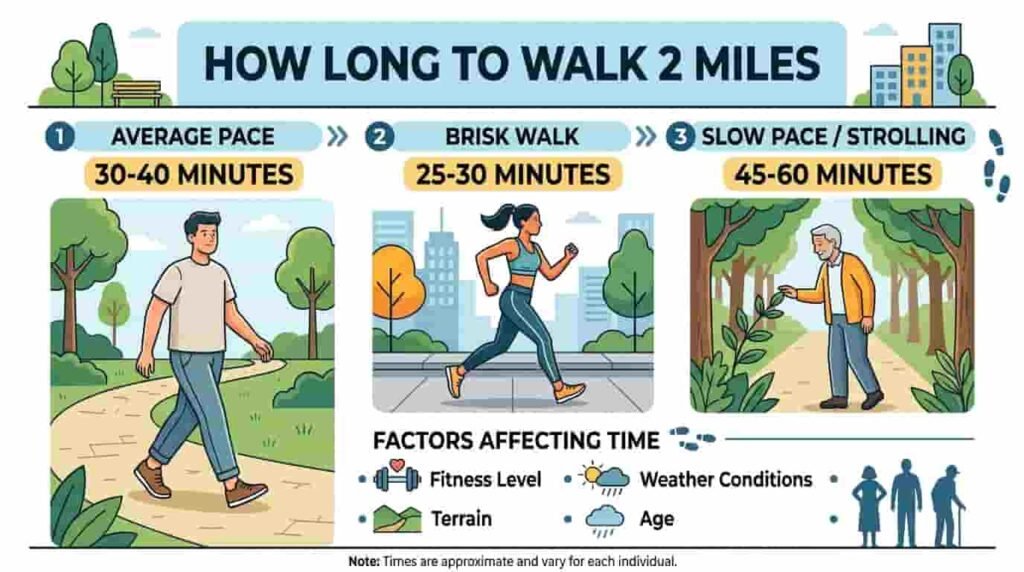 how long to walk 2 miles​