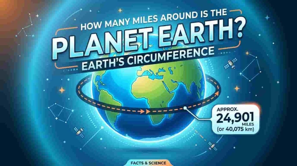 how many miles around is the planet earth​ image