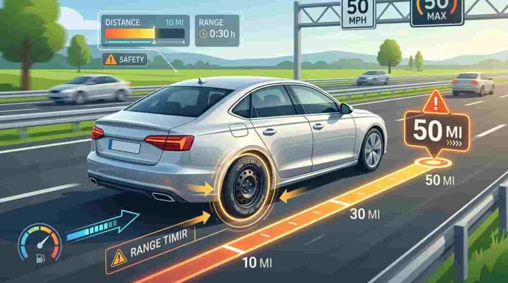 how many miles can you drive on a spare tire​ image