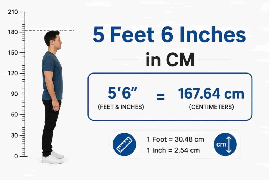 5 Feet 6 Inches in CM image