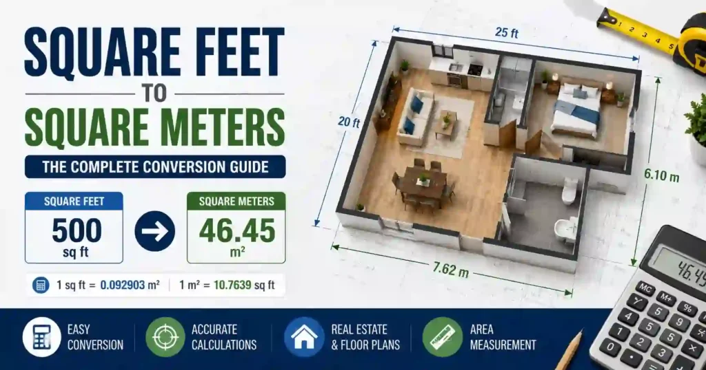 Square Feet to Square Meters image