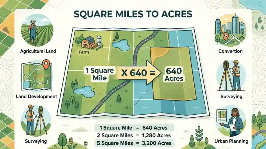Square Miles to Acres: Formula, Conversion Chart, and Practical Square Miles to Acres IMAGE